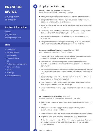 Resume example 4
