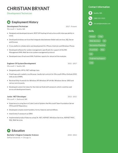 Resume example 5