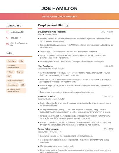 Resume example 3
