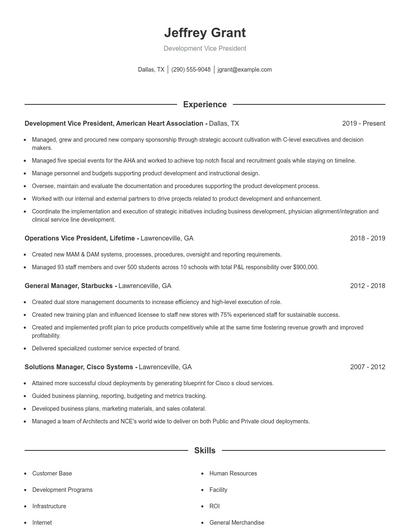 Resume example 1