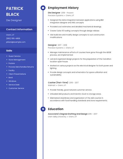 Die Designer Resume