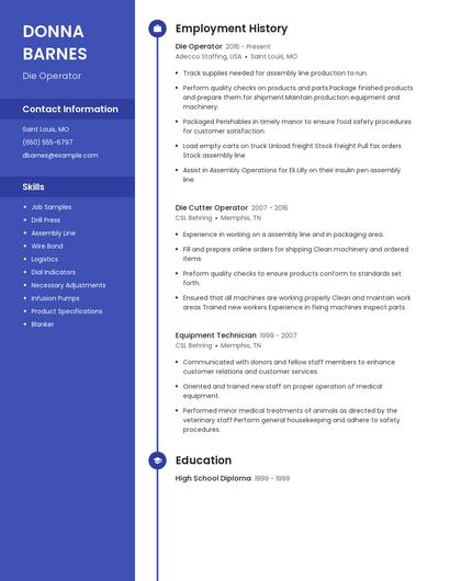 Die Operator Resume