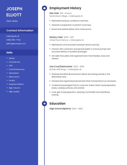 Diet Aide Resume