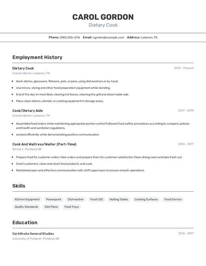Resume example 2