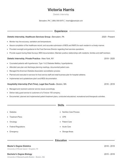 Resume example 1