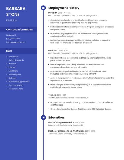 Dietician Resume