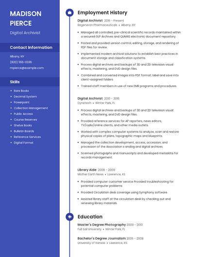 Digital Archivist Resume