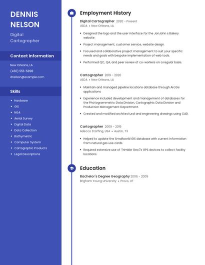 Digital Cartographer Resume