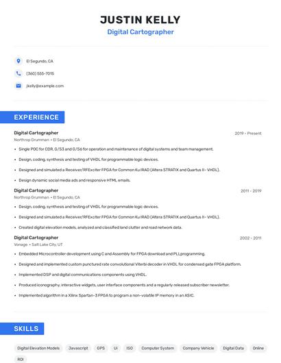 Digital Cartographer Resume