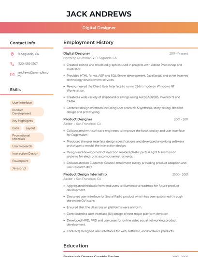 Digital Designer Resume