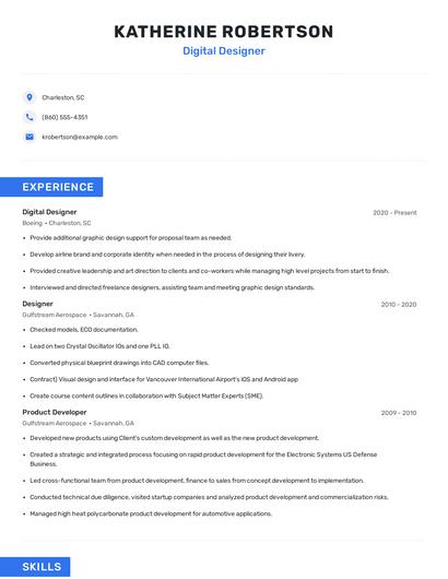 Digital Designer Resume