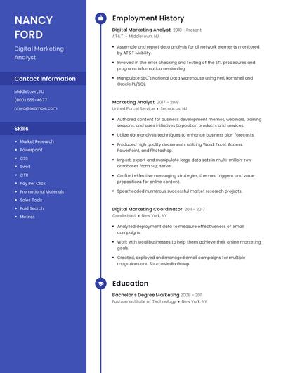 Digital Marketing Analyst Resume