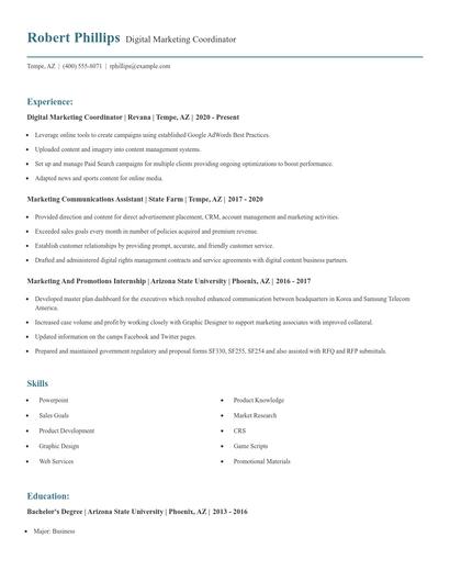 Digital Marketing Coordinator Resume
