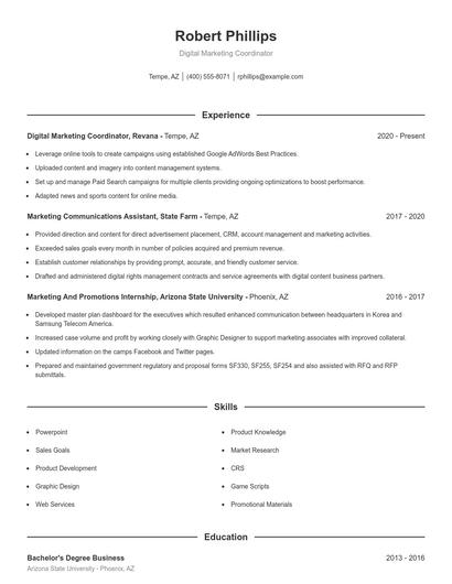 Digital Marketing Coordinator Resume