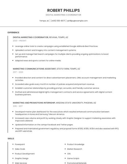 Digital Marketing Coordinator Resume