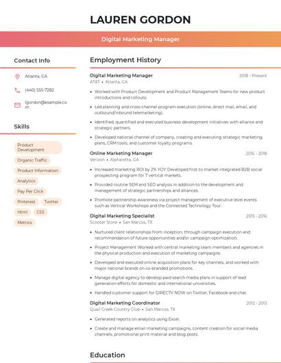 Resume example 3