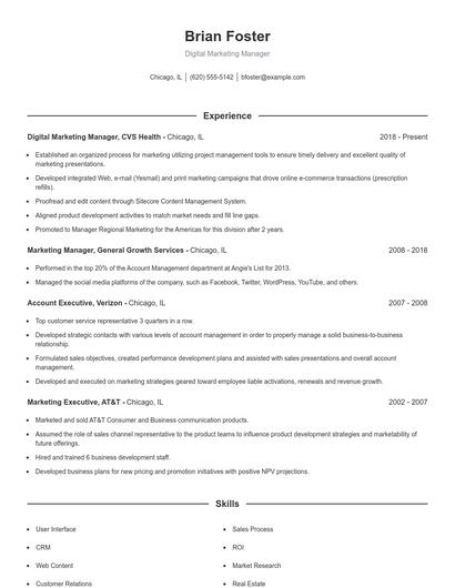 Resume example 1