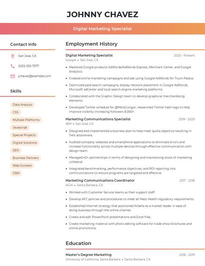 Resume example 3