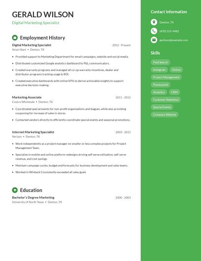Resume example 5