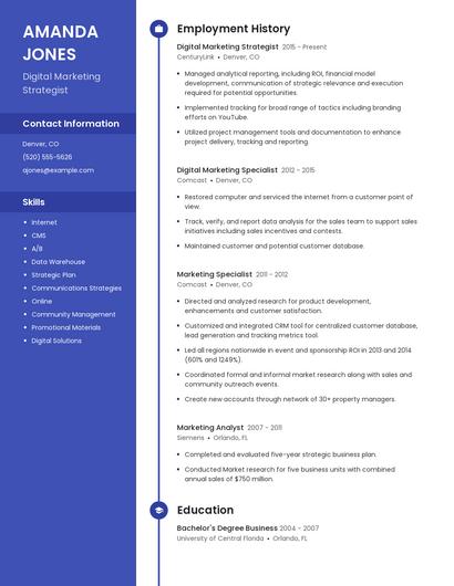 Digital Marketing Strategist Resume