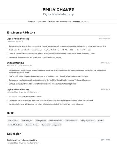 Resume example 2