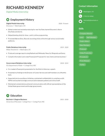 Resume example 5