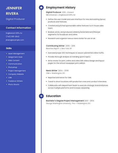 Digital Producer Resume