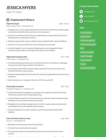Digital Strategist Resume