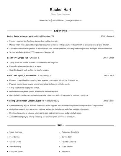 Resume example 1