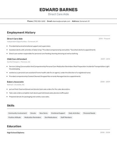 Resume example 2