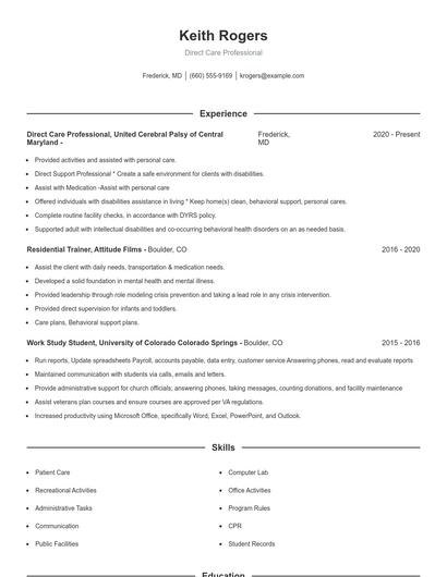Resume example 1
