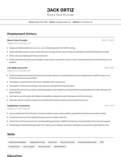 Resume example 2
