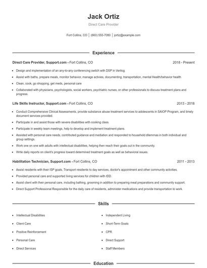 Resume example 1