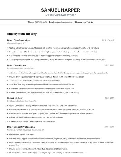 Resume example 2