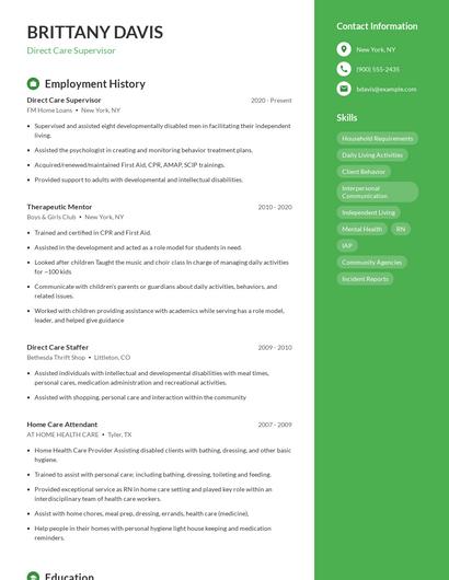 Resume example 4