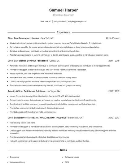 Resume example 1