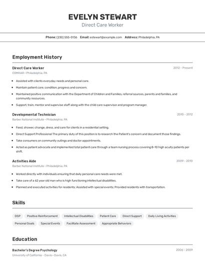 Resume example 2