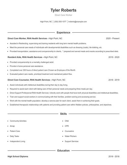 Resume example 1