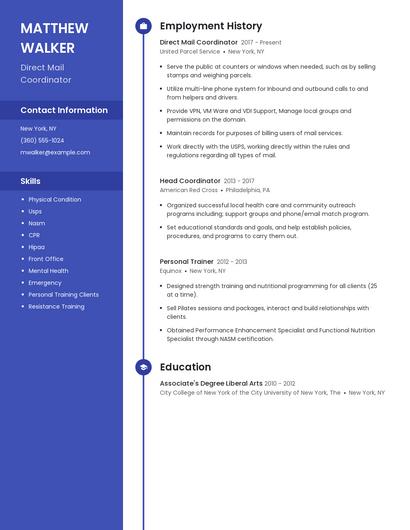 Direct Mail Coordinator Resume