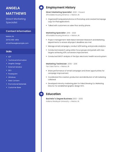 Direct Marketing Specialist Resume