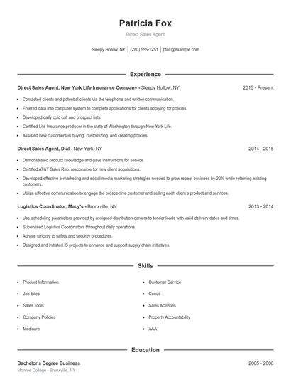 Resume example 1