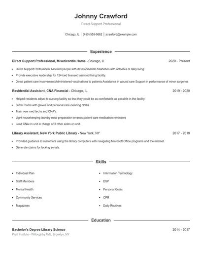 Resume example 1