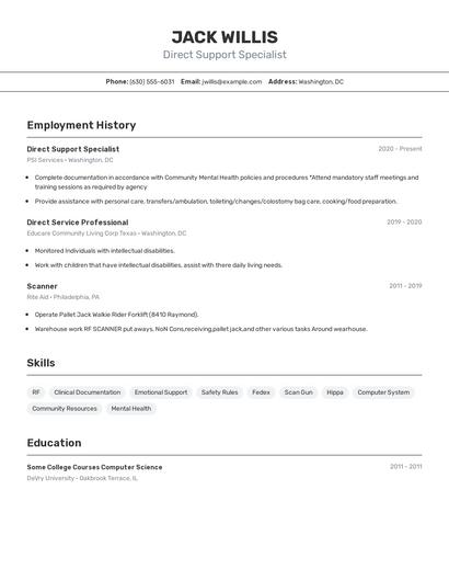 Resume example 2
