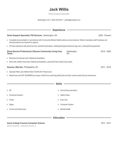 Resume example 1