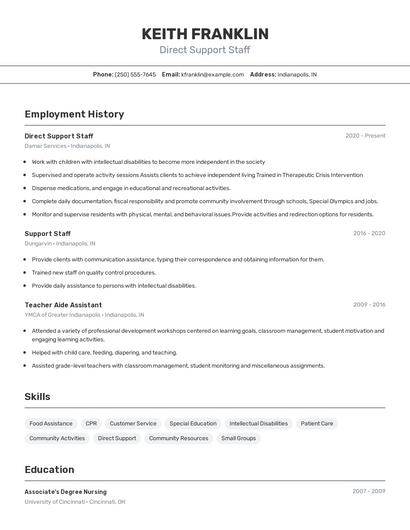 Resume example 2