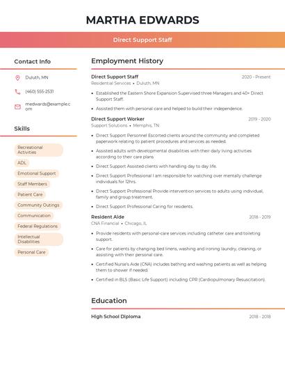 Resume example 3
