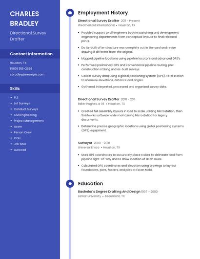 Directional Survey Drafter Resume