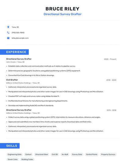 Directional Survey Drafter Resume