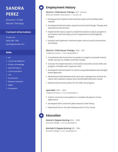 Director-Child Abuse Therapy Resume