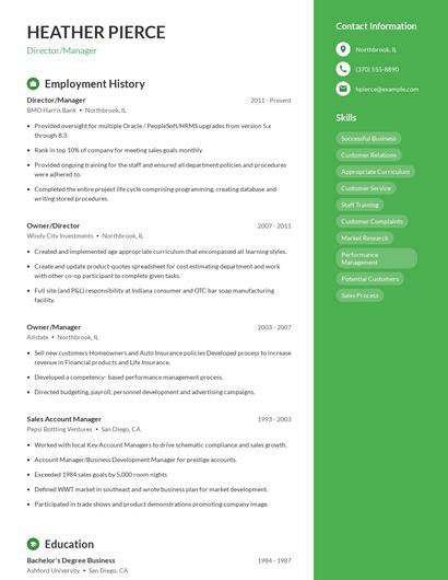 Resume example 5